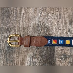 Men's Size 36 Brown and Blue Flag Belt by Vineyard Vines